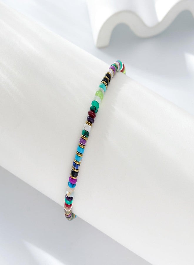 XIJIN Natural Stone Beaded Anklets for Women Handmade Beach Boho Turquoise Beads Ankle Bracelet Jewelry Gift for Her - Image 2